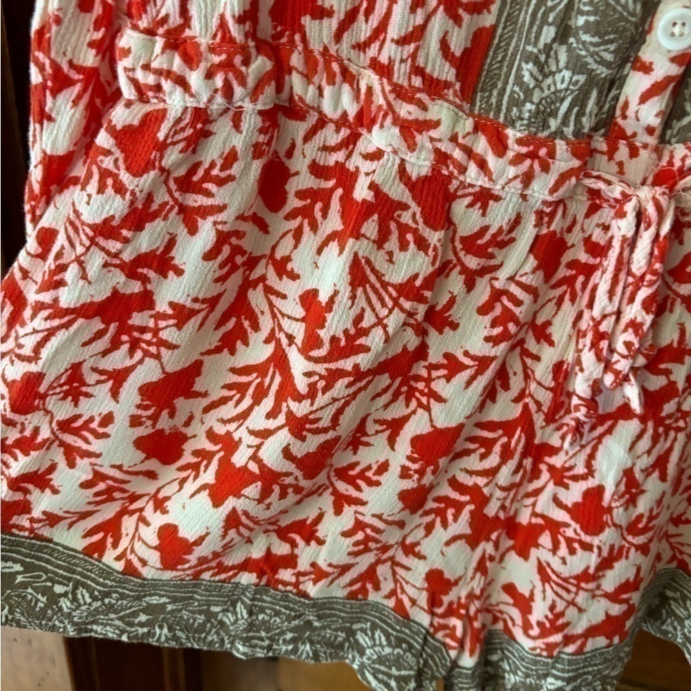Free People Red and White Patterned Romper Sz.Xs - Picture 6 of 10